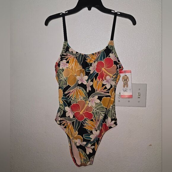 Hurley Floral Print Multicolor One-Piece Swimsuit Size Medium - Picture 10 of 12